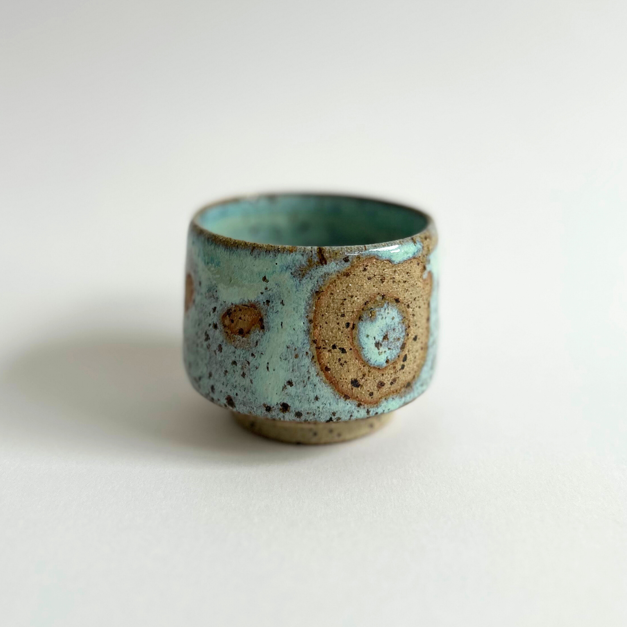 Blue glazed cups